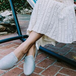 Birdies Silver Woven Starling Vegan Leather